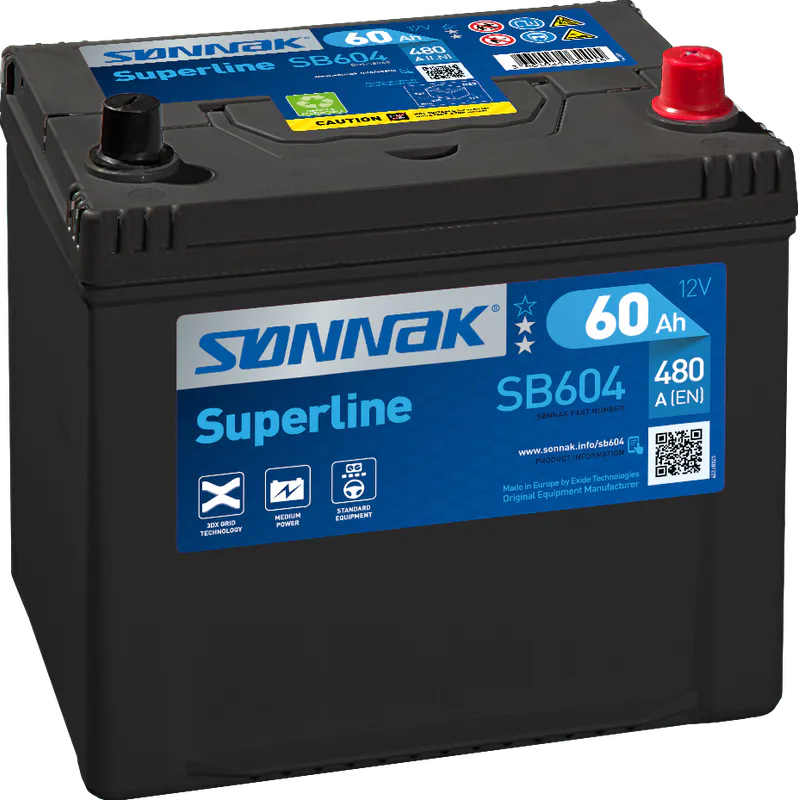 Sønnak Superline SB604 60Ah Kaldstart 480 EN  CCA