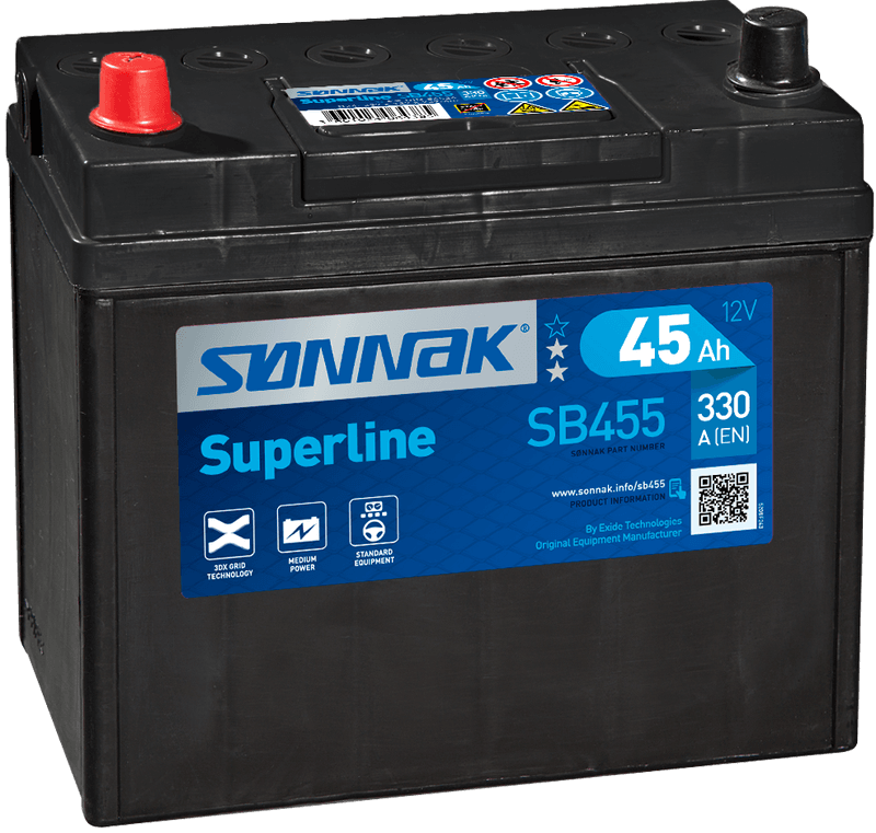Sønnak Superline SB455 45Ah Kaldstart 330 EN  CCA