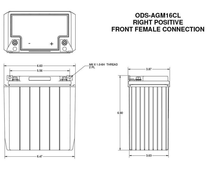 ODYSSEY Extreme AGM ODS-AGM16CL 12V 18Ah. 