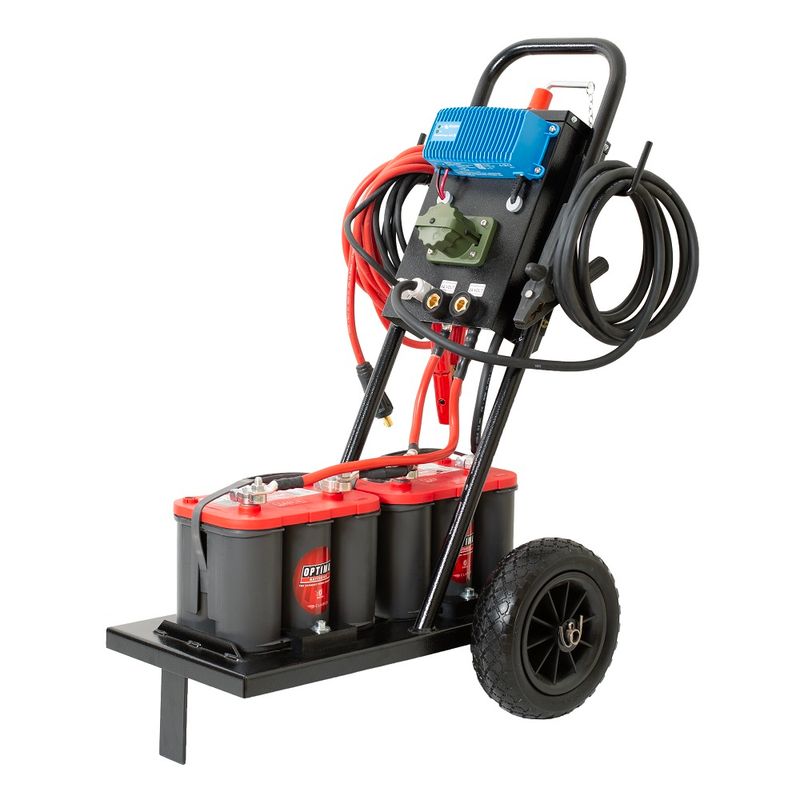 Power Trolley 12/24V 50mm2  norskprodusert starthjelp med natokontakt.