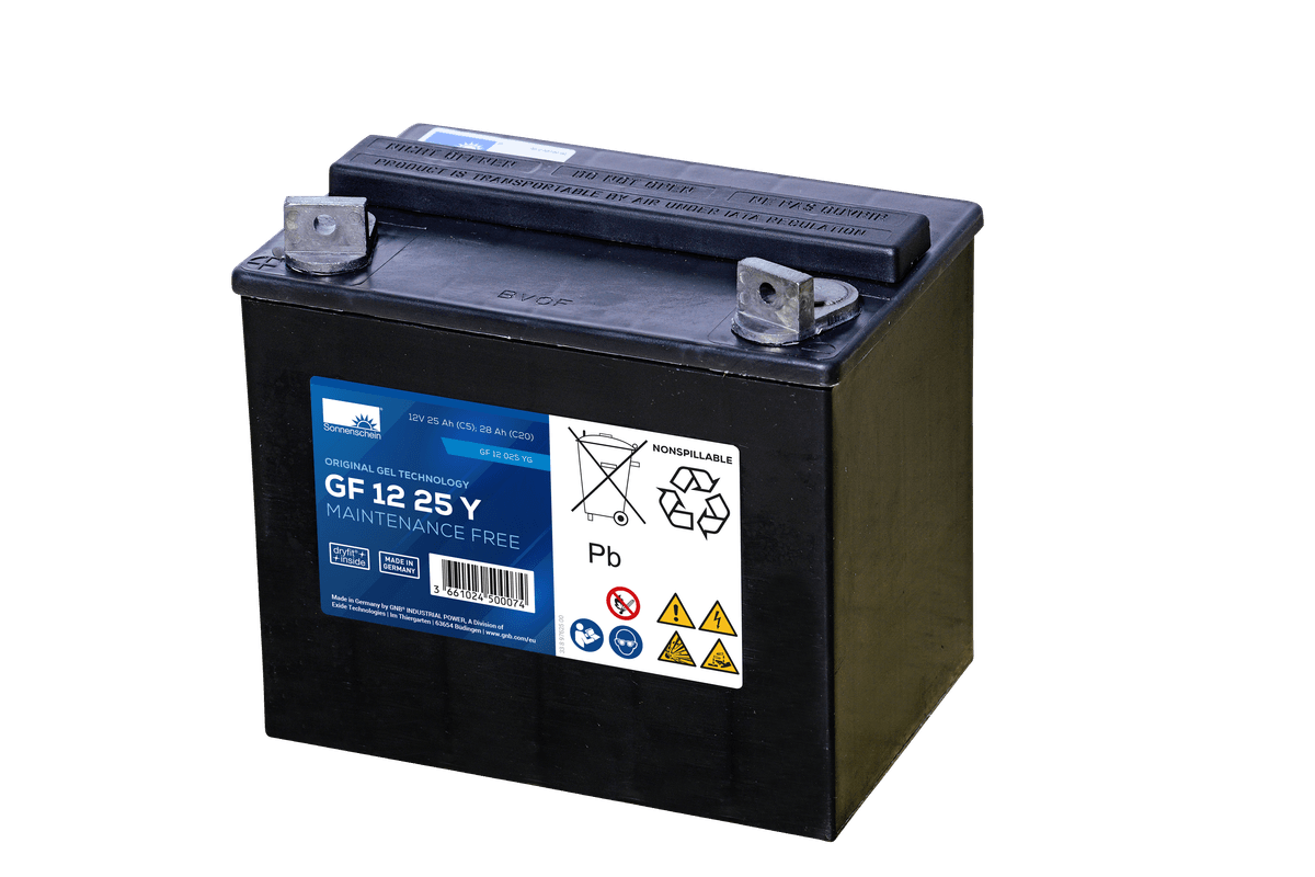 SONNENSCHEIN GF12025YG GELBatteri 12V 25AH (197x132x180mm) +venstre